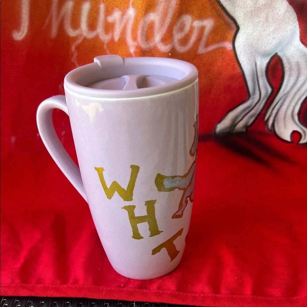 # 0657* 16 0z 473 ml Purple Travel Mug White Horse Thunder' ( WHT)